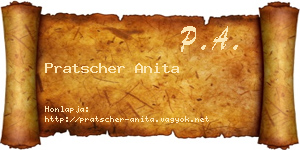 Pratscher Anita névjegykártya